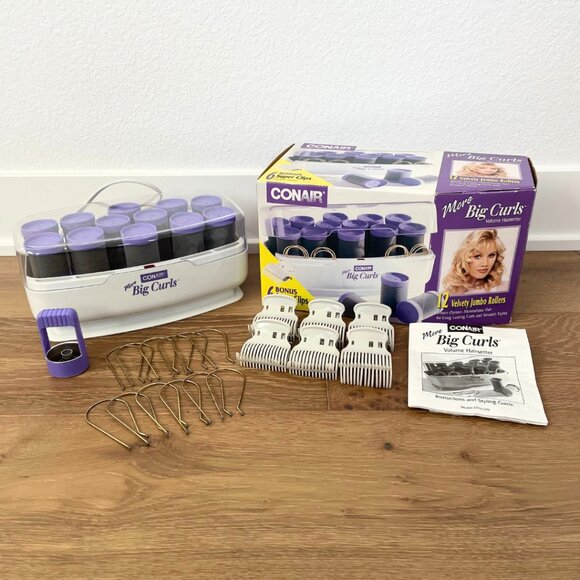 Vintage Conair More Big Curls Volume Hairsetter 1998 Jumbo Rollers 1 ½” CHV12N - Picture 1 of 10